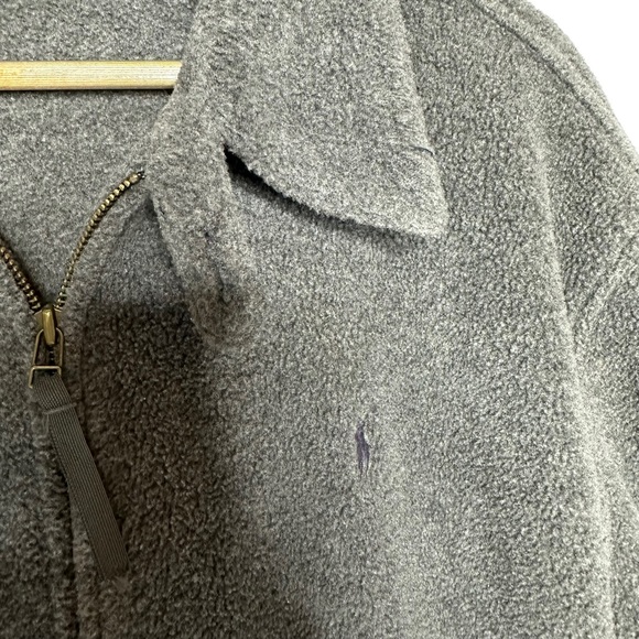Men’s Gray Polo Zip-Up Fleece Jacket XL - Picture 8 of 8
